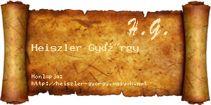 Heiszler György névjegykártya